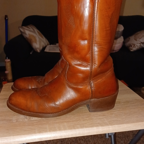Cowboy steeltoe boots made in USA. ANSI safety code. Size 11D, light brown. - Picture 15 of 15